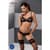 Комплект белья Passion Exclusive NORTH SET L/XL, black, лиф и трусики с элементами под латекс