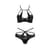 Комплект белья Passion Exclusive NAVEL SET L/XL, black, трусики и лиф с элементами под латекс
