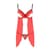 Прозорий пеньюар з відкритими грудьми CHERRY CHEMISE red S/M - Passion Exclusive, трусики