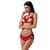 Комплект белья Passion Exclusive CHERRY SET OpenBra L/XL, red, открытый лиф, трусики-юбочка