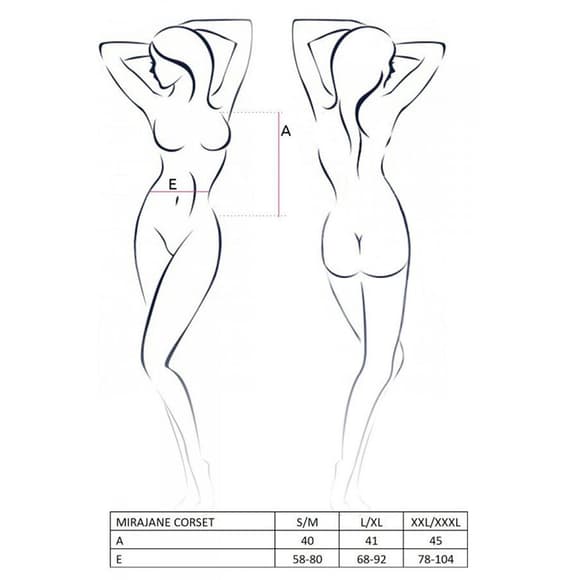 Полупрозрачный корсет Passion Exclusive MIRAJANE CORSET S/M, black