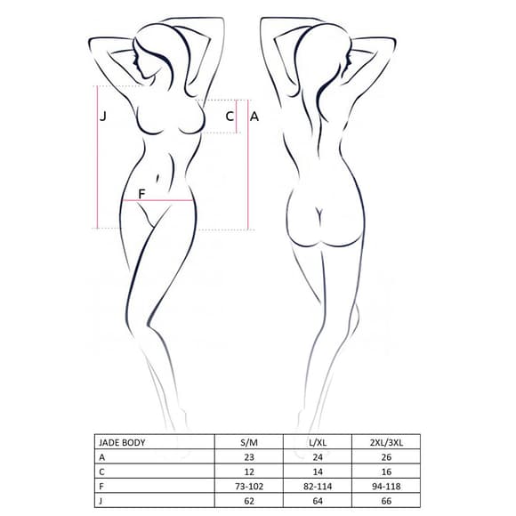 Відвертий боді з елементами стреп JADE BODY black S/M - Passion Exclusive