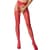 Еротичні колготки-бодістокінг Passion S002 red, імітація мереживних панчіх та пояса