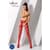 Сітчасті колготки-бодістокінги Passion S013 One Size, Red, імітація панчіх та пояса з гартерами