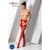 Сетчатые чулки-стокинги Passion S018 One Size, Red, имитация пояса, сетка с вертикальными полосками