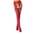 Сетчатые чулки-стокинги Passion S020 One Size, Red, ажурный узор, имитация пояса с гартерами