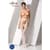 Еротичні колготки-бодістокінги Passion S023 One Size, White, імітація панчіх з ромбами та пояском