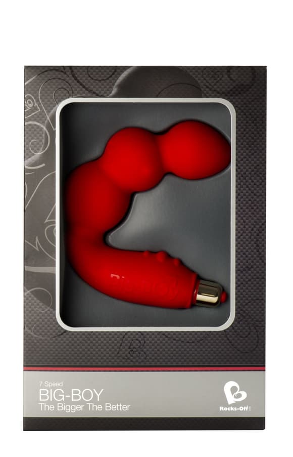 Вібромасажер простати Rocks Off Big-Boy Red,  масаж промежини, макс. діаметр 4,5 см