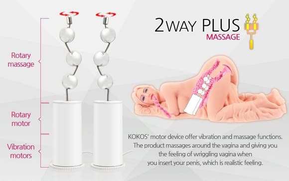 Мастурбатор Kokos Valentina 2WayPlus з функцією масажу та вібрацією