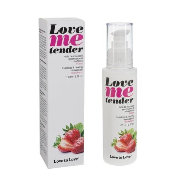Розпродаж!!! Масажна олія Love To Love - Love Me Tender, Strawberry (100 мл) (термін 03.2027)