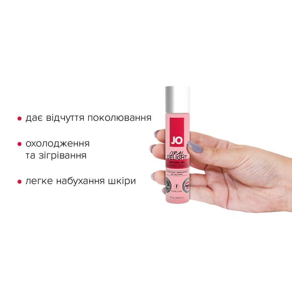 Розпродаж!!! Гель для оральних пестощів JO Oral Delight — Strawberry Sensation (30 мл) (термін до 08.2025)