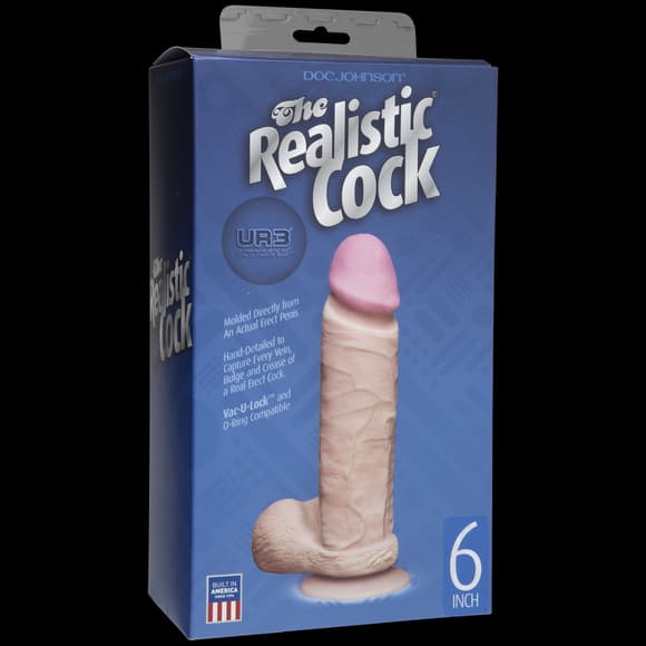 Фаллоимитатор Doc Johnson The Realistic Cock 6 inch White - ULTRASKYN, Vack-U-Lock, диаметр 4,3см