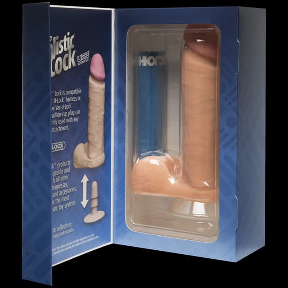 Фаллоимитатор Doc Johnson The Realistic Cock 8 inch White - ULTRASKYN, Vack-U-Lock, диаметр 5,1см