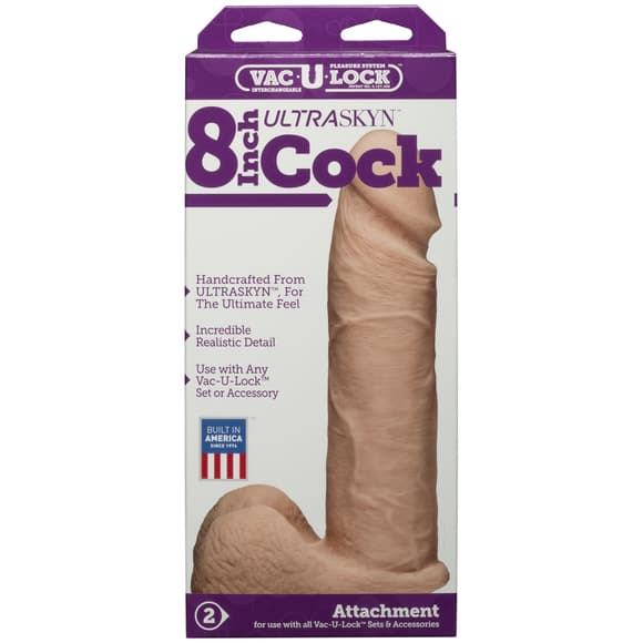 Фаллоимитатор Doc Johnson Vac-U-Lock - 8 Inch ULTRASKYN Cock White (мятая упаковка!!!)