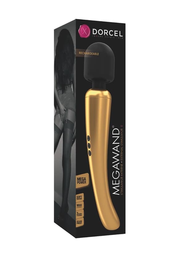 Мощный вибромассажер Dorcel MEGAWAND Gold (мятая упаковка!!!)
