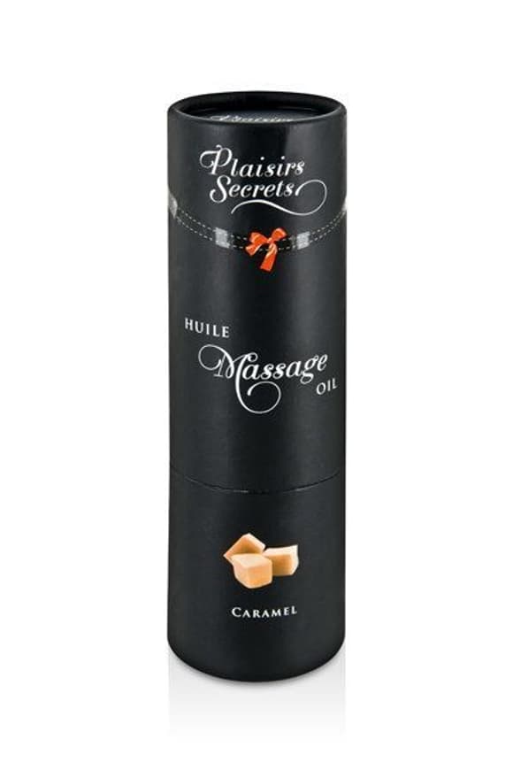 Масажна олія Plaisirs Secrets Caramel (59 мл) з афродизіаками, їстівна, подарункове паковання