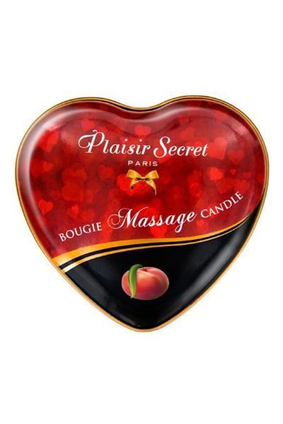 Распродажа!!! Массажная свеча-сердечко Plaisirs Secrets Peach (35 мл) (срок 05.2026)