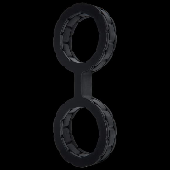 Наручники из силикона Doc Johnson The Cuffs Large - Black, хорошо тянутся, для рук и для ног