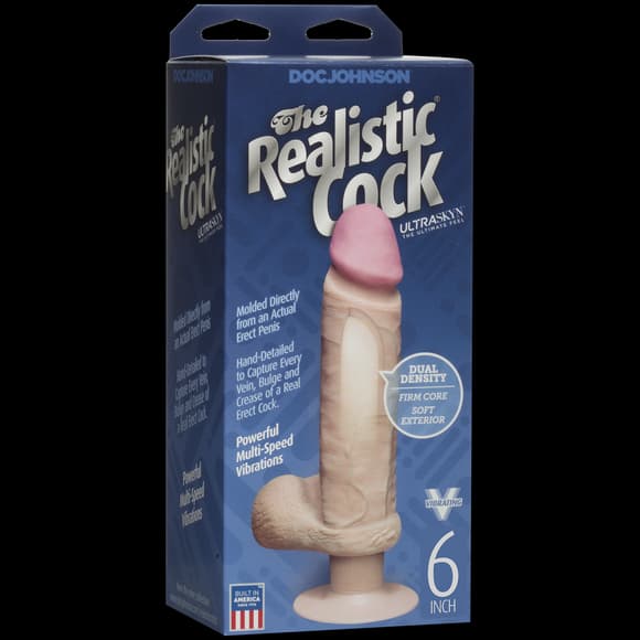 Фаллоимитатор Doc Johnson The Realistic Cock 6 inch ULTRASKYN, диаметр 4,3см, плавная регулировка