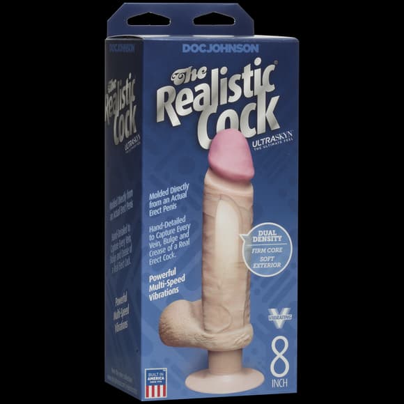 Фаллоимитатор Doc Johnson The Realistic Cock 8 inch ULTRASKYN, диаметр 5,1см, плавная регулировка