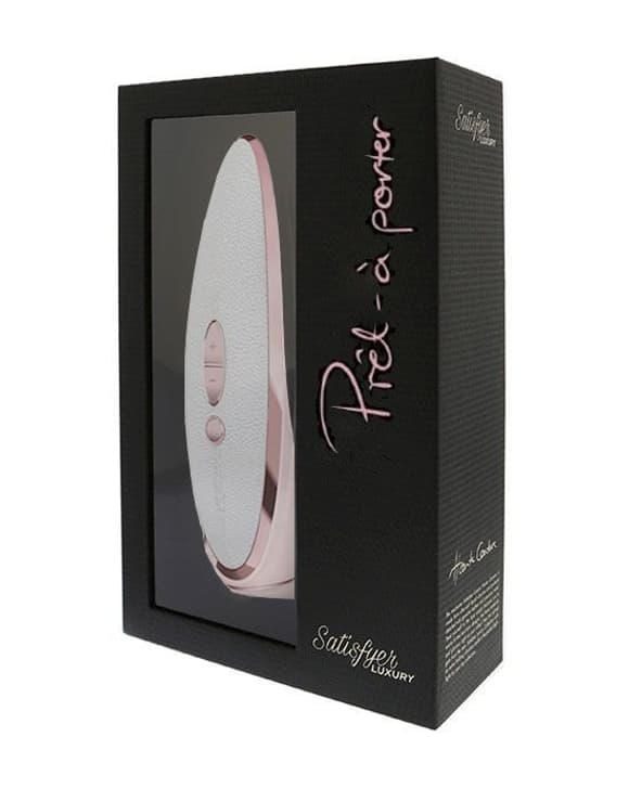 Люксовий вакуумний стимулятор Satisfyer Luxury Pret-a-Porter White зі вставкою з шкіри