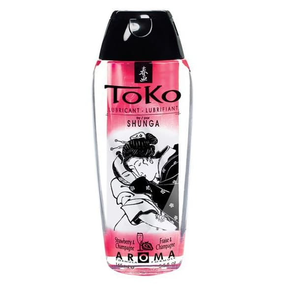 Лубрикант на водной основе Shunga Toko AROMA – Sparkling Strawberry Wine (165 мл), не содержит сахара
