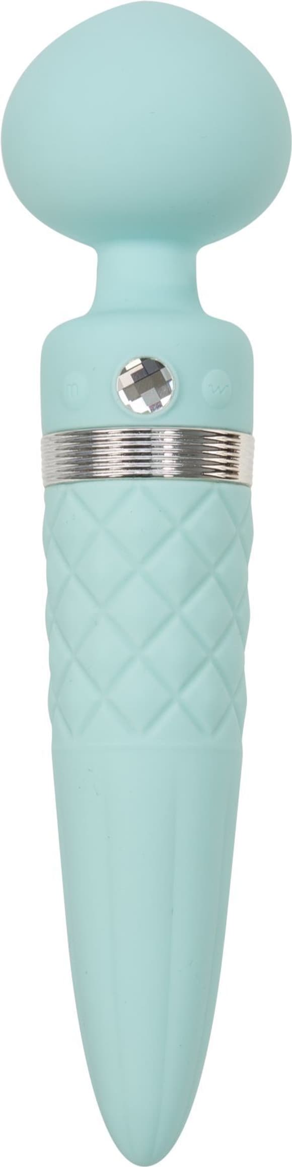 Вибромассажер 2в1 PILLOW TALK - Sultry Teal, классический массажер и вибратор с ротацией, подогрев