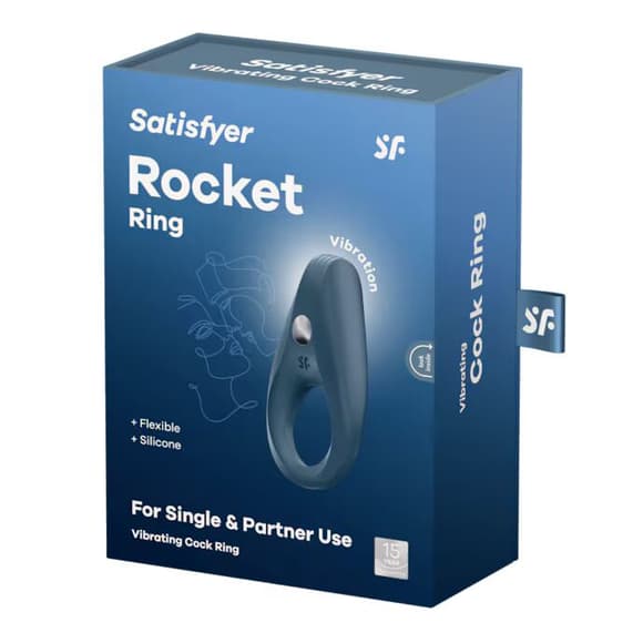 Эрекционное виброкольцо Satisfyer Rocket Ring с удлиненным стимулятором клитора, перезаряжаемое