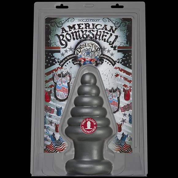 Анальная пробка для фистинга Doc Johnson American Bombshell Destroyer Gun Metal, диаметр 10,7см