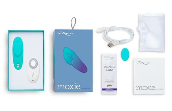 Смарт-вибратор в трусики We-Vibe Moxie Aqua с пультом ДУ