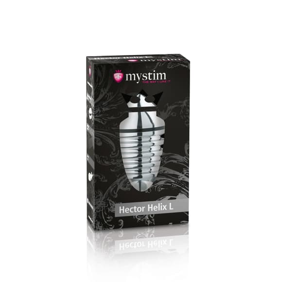 Металлическая анальная пробка Mystim Hector Helix L для электростимулятора, диаметр 5 см