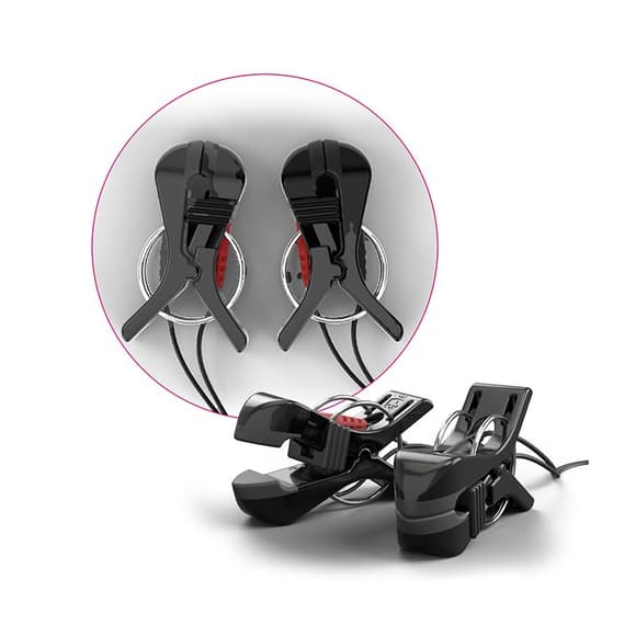 Затискачі для сосків Mystim Barry Bite для електростимуляції, з гвинтовим регулюванням