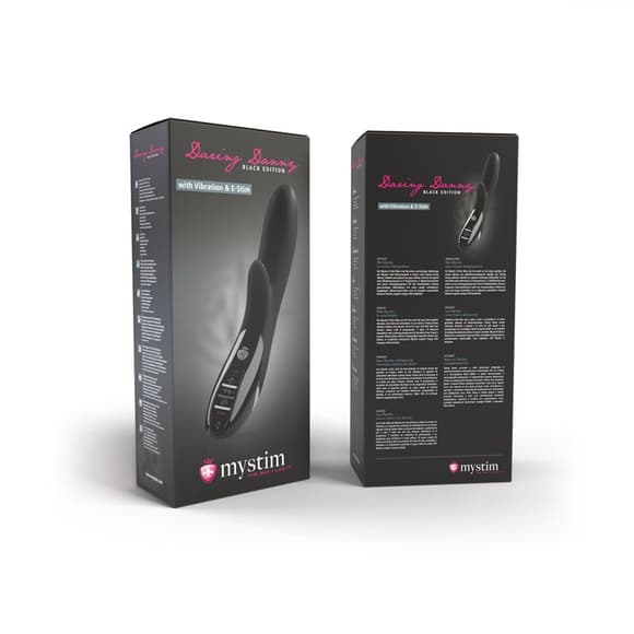 Вибратор-кролик с электростимуляцией Mystim Daring Danny eStim Black, миостимулятор