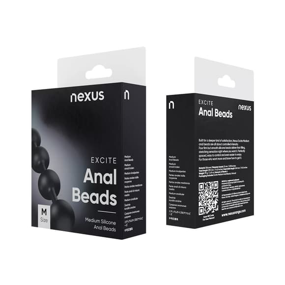 Анальные шарики Nexus Excite Medium Anal Beads, силикон, макс. диаметр 2,5 см