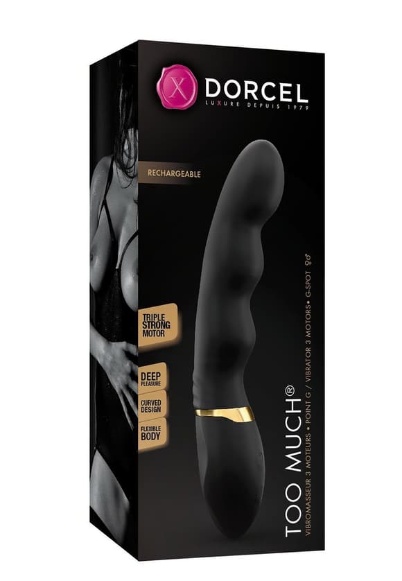 Вибратор ультр астимулирующий Dorcel Too Much Rechargeable Black, гибкий и мощный, 3 вибромотора