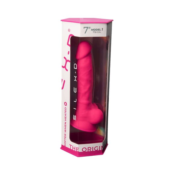 Фаллоимитатор SilexD Johnny Pink (MODEL 1 size 7in), двухслойный, силикон+Silexpan, диаметр 3,8см