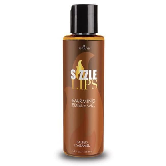 Согревающий массажный гель Sensuva Sizzle Lips Salted Caramel (125 мл), без сахара, съедобный