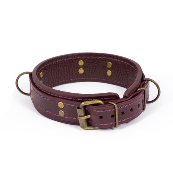 Преміум нашийник LOVECRAFT розмір M фіолетовий, натуральна шкіра, в подарунковій упаковці