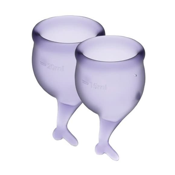 Набор менструальных чаш Satisfyer Feel Secure (lila), 15мл и 20мл, мешочек для хранения