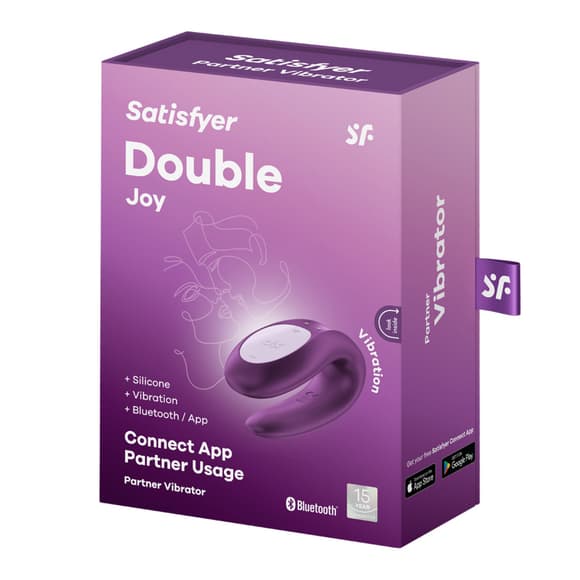 Смарт-вибратор для пар Satisfyer Double Joy Violet с широким клиторальным стимулятором