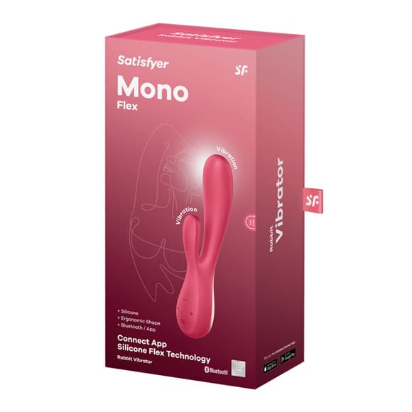 Смарт вибратор-кролик Satisfyer Mono Flex Red, 2 мотора, управление через интернет
