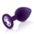 Набір силіконових анальних пробок із кристалом Rianne S: Booty Plug Set Purple, діаметр 3,2см, 3,5см, 4,2см