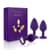 Набір силіконових анальних пробок із кристалом Rianne S: Booty Plug Set Purple, діаметр 3,2см, 3,5см, 4,2см