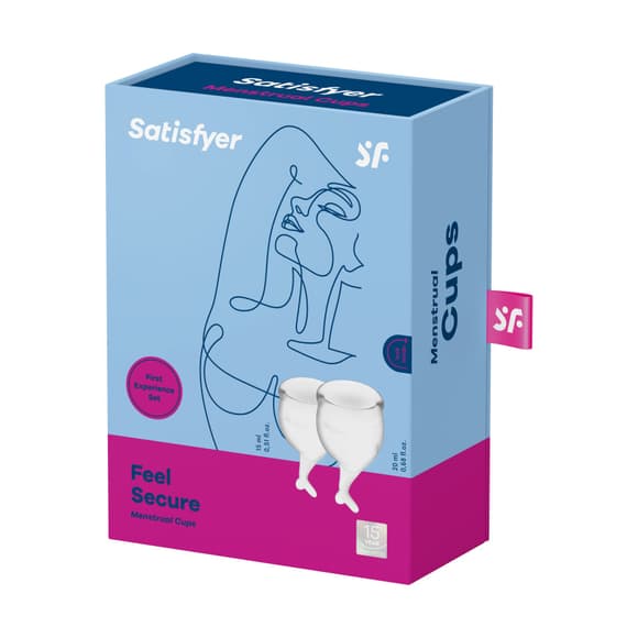 Набор менструальных чаш Satisfyer Feel Secure (transparent), 15мл и 20мл, мешочек для хранения