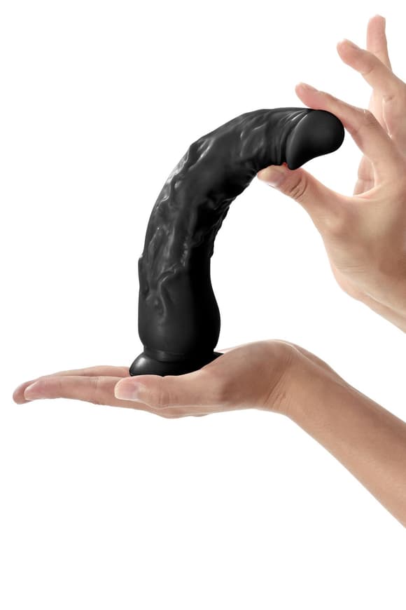 Фалоімітатор із присоскою Real Body — Real Justin Black, TPE, діаметр 4,2 см