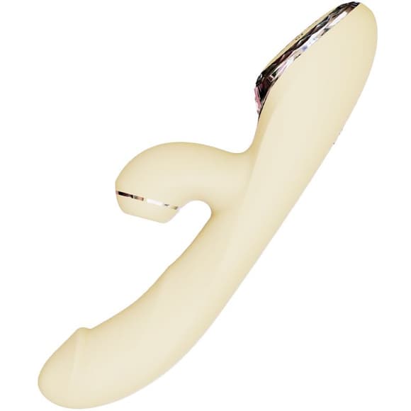 Вакуумний вібратор-кролик з підігрівом KISSTOY A-King Pro Yellow, з LED-екраном