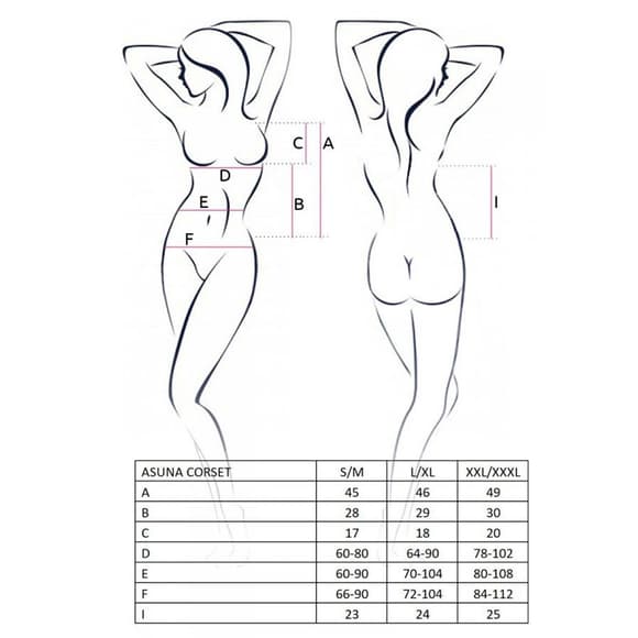 Корсет під шкіру ASUNA CORSET black S/M Passion