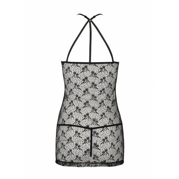 Напівпрозора сорочка Passion AZALIA CHEMISE S/M, black