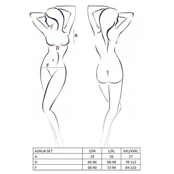 Эротический комплект Passion AZALIA SET XXL/XXXL, black