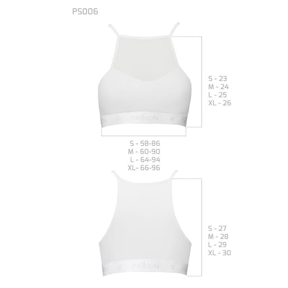 Спортивний топ з прозорою вставкою Passion PS006 TOP L, white